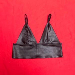 Faux-leather bralette